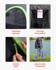 Truck Tent 5.5-6.0ft Waterproof PU2000 Truck Bed Camping Tent 2-3 Person