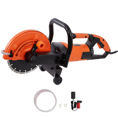 Electric Concrete Saw, 9 in, 2000 W 15 A Motor Circular Saw Cutter with 3.5 in Cutting Depth, Wet/Dry Disk Saw Cutter Includes Water Line, Pump and Blade, for Stone, Brick