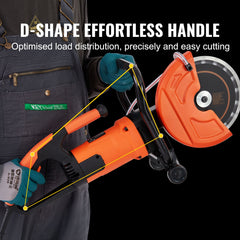 Electric Concrete Saw, 9 in, 2000 W 15 A Motor Circular Saw Cutter with 3.5 in Cutting Depth, Wet/Dry Disk Saw Cutter Includes Water Line, Pump and Blade, for Stone, Brick