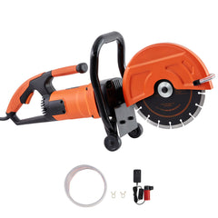 Electric Concrete Saw, 9 in, 2000 W 15 A Motor Circular Saw Cutter with 3.5 in Cutting Depth, Wet/Dry Disk Saw Cutter Includes Water Line, Pump and Blade, for Stone, Brick