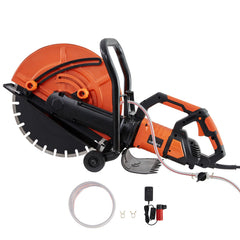 Electric Concrete Saw, 16 in, 2800 W 15 A Motor Circular Saw Cutter with Max. 6 in Adjustable Cutting Depth, Wet Disk Saw Cutter Includes Water Line, Pump and Blade, for Stone, Brick