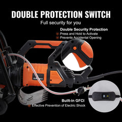 Electric Concrete Saw, 16 in, 2800 W 15 A Motor Circular Saw Cutter with Max. 6 in Adjustable Cutting Depth, Wet Disk Saw Cutter Includes Water Line, Pump and Blade, for Stone, Brick