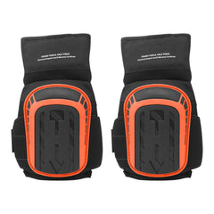 Knee Pads for Work, Extended Heavy Duty Construction Knee Pads with 2 Extension Straps, Anti-slip Foam Gel Knee Pads, Men & Women, for Gardening Flooring Roofing and Cleaning, Black and Orange