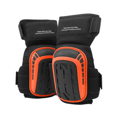 Knee Pads for Work, Extended Heavy Duty Construction Knee Pads with 2 Extension Straps, Anti-slip Foam Gel Knee Pads, Men & Women, for Gardening Flooring Roofing and Cleaning, Black and Orange