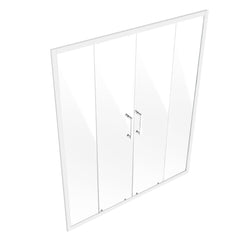Semi-frameless Double Sliding Shower Door SGCC Tempered Glass 1/4" Chrome
