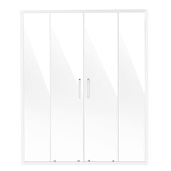 Semi-frameless Double Sliding Shower Door SGCC Tempered Glass 1/4" Chrome