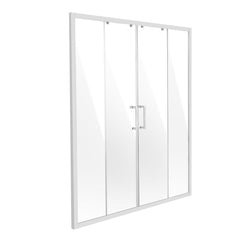 Semi-frameless Double Sliding Shower Door SGCC Tempered Glass 1/4" Chrome