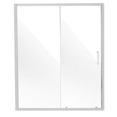 Semi-frameless Shower Door 57.7-59" x 70" SGCC Tempered Glass 1/4" Chrome