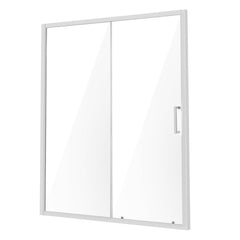 Semi-frameless Shower Door 57.7-59" x 70" SGCC Tempered Glass 1/4" Chrome