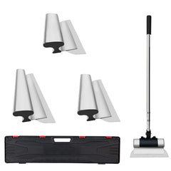 Skimming Blade Set,10"+16"+24" Blades + 35"-78" Extension Handle，European Stainless Steel Construction Knife, Aluminum Blade Profile Smoothing Knockdown Spatula for Gyprock/Drywall/Wall-Boa