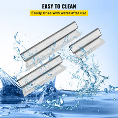 Skimming Blade Set,10"+16"+24" Blades + 35"-78" Extension Handle，European Stainless Steel Construction Knife, Aluminum Blade Profile Smoothing Knockdown Spatula for Gyprock/Drywall/Wall-Boa