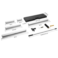 Drywall Skimming Blade Set, 10/16/24/32/40 in Skimming Blades + 34-81.6 in Extension Handle Pole, Stainless Steel Knife Professional Skim Coat Tools, for Gyprock/WallBoard/Plasterboard