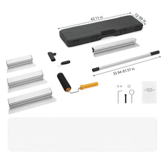 Drywall Skimming Blade Set, 7/10/14/16/24 in Skimming Blades + 34 - 81.6 in Extension Handle Pole, Stainless Steel Knife Professional Skim Coat Tools, for Gyprock/WallBoard/Plasterboard