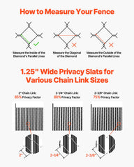 Bottom Locking Privacy Slats, Single-Wall Vertical Bottom-Locking Slats for Chain-Link Fence, High-Density HDPE Chain Link Slats Ideally Fit 1.8 m High Fence for Garden Farm Sports Field(Black)