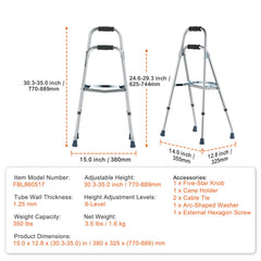 Folding Hemi Walker One Arm Mobility Walker for Senior & Adjustable Height