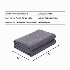 Moving Blankets, 72" x 54", 21 lbs/dz Weight, 24 Packs, Professional Recycled Cotton Packing Blanket, Large Heavy Duty Shipping Mover Pads Perfect for Protecting Furniture, Floors, Appliances