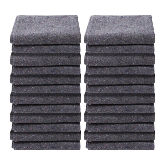 Moving Blankets, 1829 x 1372 mm, 12 kg/dz Weight, 12 Pack, Professional Recycled Cotton Packing Blanket, Large Heavy Duty Shipping Mover Pads Perfect for Protecting Furniture, Floors, Appliances