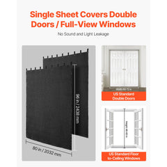 2 Pack Sound Dampening Blankets, 2438 x 2032 mm, Extra Large Soundproof Blanket with Grommets, Studio Grommeted Blanket with Cotton Filling, for Window, Door, Light Blocker, Music Recording