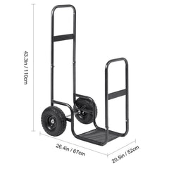 Firewood Log Cart Wood Mover Hauler 250 lbs Capacity on PU Wheels Dolly