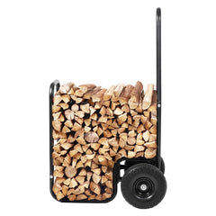 Firewood Log Cart Wood Mover Hauler 250 lbs Capacity on PU Wheels Dolly