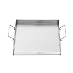 Stainless Steel Griddle, 18x16 inch Universal Flat Top Rectangular Plate, Gas Grill Griddle for BBQ Grill, Teppanyaki, Portable Family Cookware with Handle, for Camping Tailgating Party