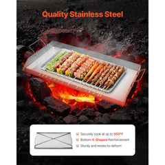 Stainless Steel Griddle, 32x16 inch Universal Flat Top Rectangular Plate, Gas Grill Griddle for BBQ Grill, Teppanyaki, Portable Family Cookware with Handle, for Camping Tailgating Party