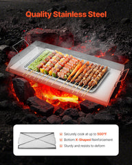 Stainless Steel Griddle, 32x16 inch Universal Flat Top Rectangular Plate, Gas Grill Griddle for BBQ Grill, Teppanyaki, Portable Family Cookware with Handle, for Camping Tailgating Party