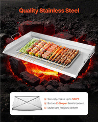 36x22 in Flat Top Griddle Stainless Steel Universal BBQ Grill Pan Cookware