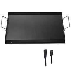 Carbon Steel Griddle, 24x16 inch Universal Flat Top Rectangular Plate, Gas Grill Griddle for BBQ Grill, Teppanyaki, Portable Family Cookware with Handle, for Camping Tailgating Party
