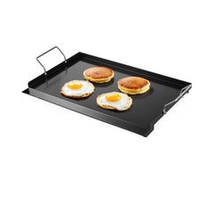 Carbon Steel Griddle, 24x16 inch Universal Flat Top Rectangular Plate, Gas Grill Griddle for BBQ Grill, Teppanyaki, Portable Family Cookware with Handle, for Camping Tailgating Party