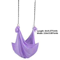 Aerial Yoga Hammock & Swing, 4 m Length, Yoga Starter Kit with 100gsm Nylon Fabric, Full Rigging Hardware and Easy Set-up Guide, Antigravity Flying for All Levels Fitness Bodybuilding, Purple