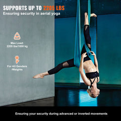 Aerial Silk & Yoga Swing, 8 m Length, Aerial Yoga Hammock Kit with 100gsm Nylon Fabric, Full Rigging Hardware & Easy Set-up Guide, Antigravity Flying for All Levels Fitness Bodybuilding, Green
