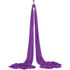 Aerial Silk & Yoga Swing, 8 m Length, Aerial Yoga Hammock Kit with 100gsm Nylon Fabric, Full Rigging Hardware & Easy Set-up Guide, Antigravity Flying for All Levels Fitness Bodybuilding, Purple