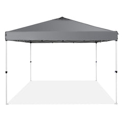 Pop Up Canopy Tent, 10 x 10 ft, 250 D PU Silver Coated Tarp, with Portable Roller Bag and 4 Sandbags, Waterproof and Sun Shelter Gazebo for Outdoor Party, Camping, Commercial Events, Dark Gray