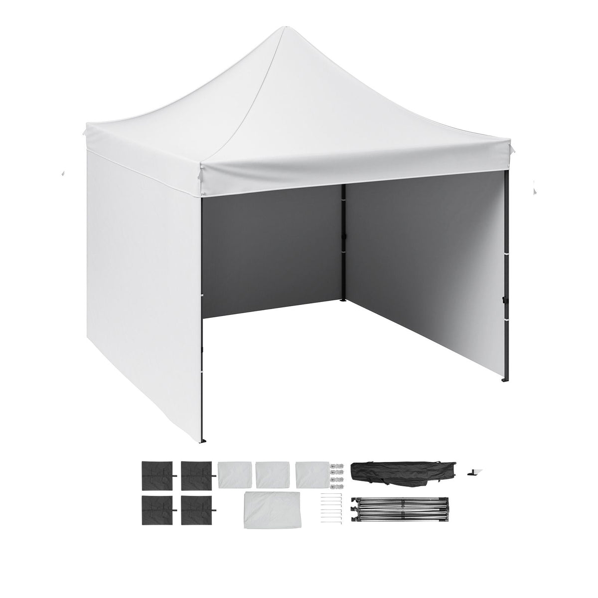Pop Up Canopy Tent Outdoor Gazebo Tent 10x10FT with Sidewalls & Bag White