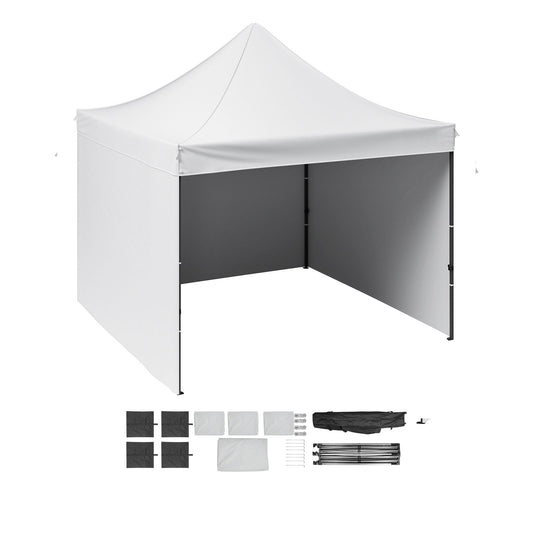 Pop Up Canopy Tent Outdoor Gazebo Tent 10x10FT with Sidewalls & Bag White