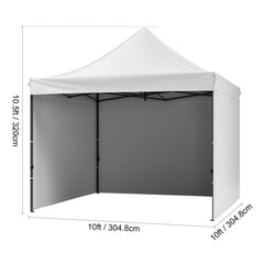 Pop Up Canopy Tent Outdoor Gazebo Tent 10x10FT with Sidewalls & Bag White