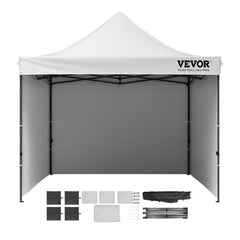 Pop Up Canopy Tent Outdoor Gazebo Tent 10x10FT with Sidewalls & Bag White