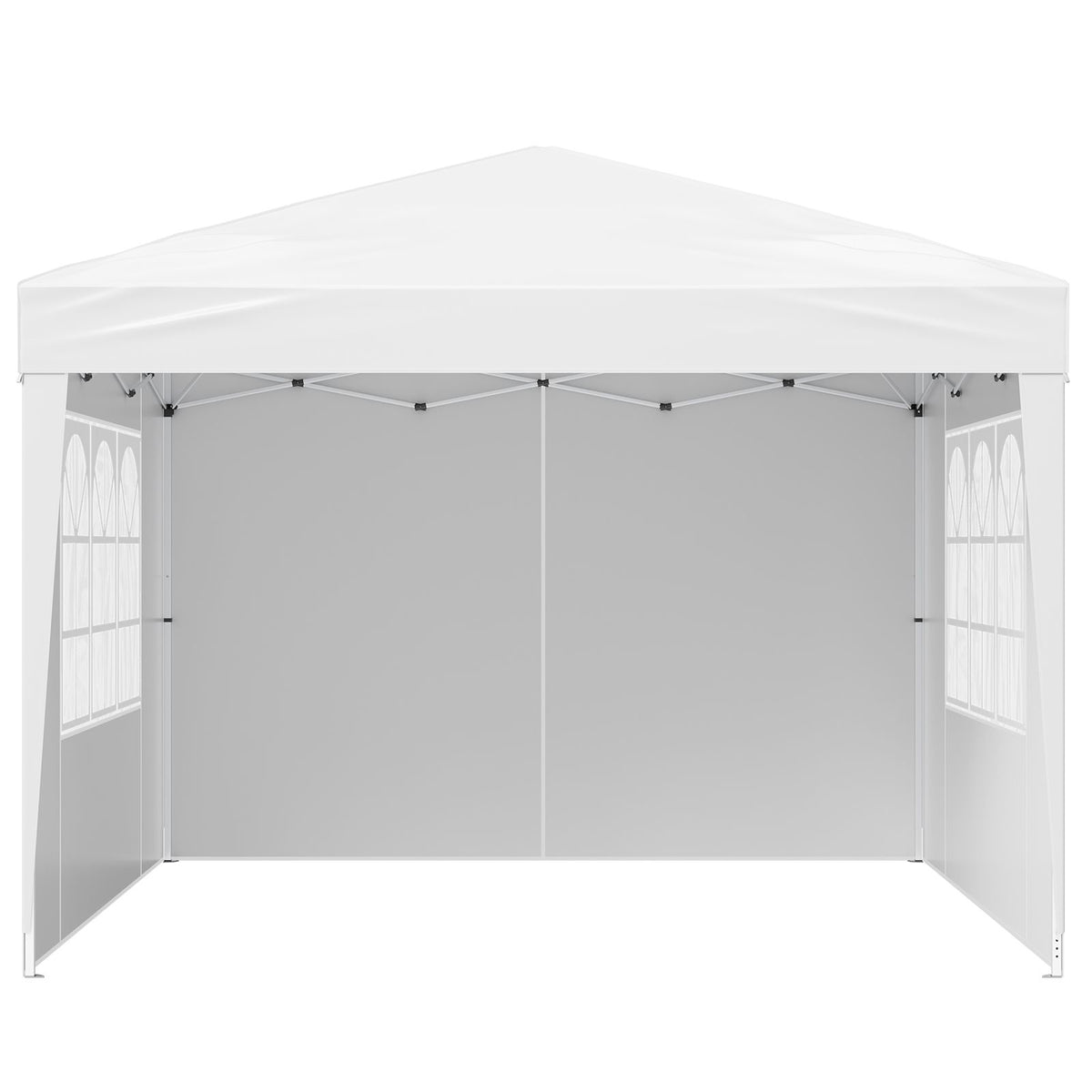 Pop Up Canopy, 2.95 x 2.95 m Instant Canopy Portable Gazebo with 3 Sidewalls & 2 Ventilated Windows, Height Adjustable Pop-Up Outdoor Shelter Tent for Events, Patio, Backyard, Party, Parking
