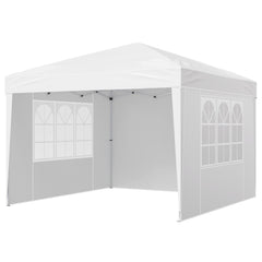Pop Up Canopy, 2.95 x 2.95 m Instant Canopy Portable Gazebo with 3 Sidewalls & 2 Ventilated Windows, Height Adjustable Pop-Up Outdoor Shelter Tent for Events, Patio, Backyard, Party, Parking