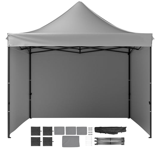 304.8 x 304.8 cm Pop up Canopy with Removable Sidewalls, Instant Canopies Portable Gazebo & Wheeled Bag, UV Resistant Waterproof, Enclosed Canopy Tent for Outdoor Events, Patio, Backyard, Party