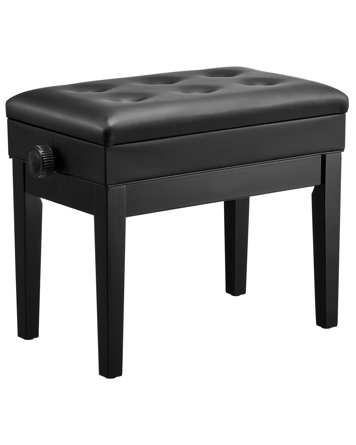 Piano Bench, Keyboard Piano Chair with 19.3"-22.8" Adjustable Height, Padded Cushion, Storage Compartment for Music Books, Heavy Duty Wooden Piano Stool Seat, for Vanity, Living Room, Bedroom