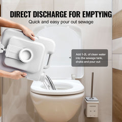 Portable Toilet for Camping with Carry Bag, RV Toilet with 3.2 Gal Waste Tank, Push-Button Pressurized Flush Commode, Leak-proof and Odourless Travel Toilet for Adults Kids Camping Car