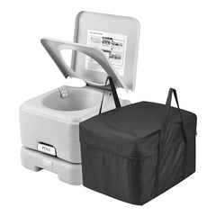 Portable Toilet for Camping with Carry Bag, RV Toilet with 3.2 Gal Waste Tank, Push-Button Pressurized Flush Commode, Leak-proof and Odourless Travel Toilet for Adults Kids Camping Car