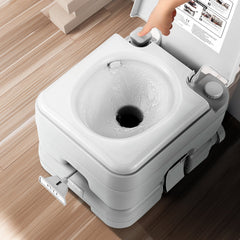 Portable Toilet for Camping with Carry Bag, RV Toilet with 3.2 Gal Waste Tank, Push-Button Pressurized Flush Commode, Leak-proof and Odourless Travel Toilet for Adults Kids Camping Car