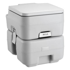 Portable Toilet for Camping, Porta Potty with Carry Bag, 5.3 Gal Waste Tank & 3.2 Gal Flush Tank, Push-Button Pressurized Flush Commode, Leak-proof and Odourless Travel Toilet for Camping Car