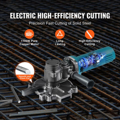 1100W Electric Rebar Cutter Cutting up to 3/2In 4-40mm