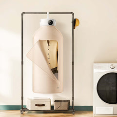 Portable Clothes Dryer, Clothes Dryer with Dryer Bag, PTC Heating & LED Display, Foldable Mini Dryer with 5-H Timer for Apartments, Dorms, RVs, or Hotels, 600W, Beige
