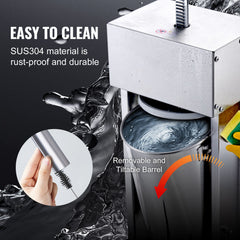 Electric Sausage Stuffer, 12 L / 25 LBS Vertical Meat Stuffer, 200W Motor, Stepless Speed Control and Foot Pedal, Made of Food-grade 304 Stainless Steel, 5 Stuffing Tubes for Home, Commercial
