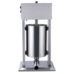 Electric Sausage Stuffer, 12 L / 25 LBS Vertical Meat Stuffer, 200W Motor, Stepless Speed Control and Foot Pedal, Made of Food-grade 304 Stainless Steel, 5 Stuffing Tubes for Home, Commercial